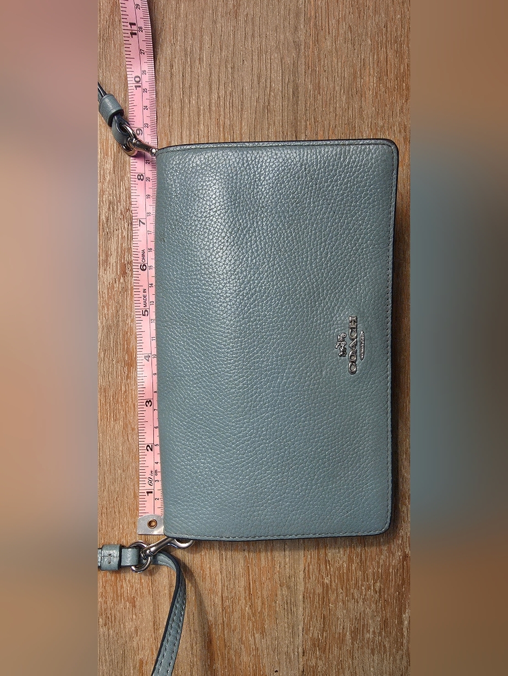 Coach Pebbled Leather Clutch in Slate Blue - Picture 4 of 5